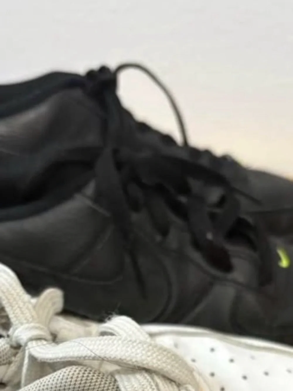 Kids Black Athletic Sneakers with Neon Accent